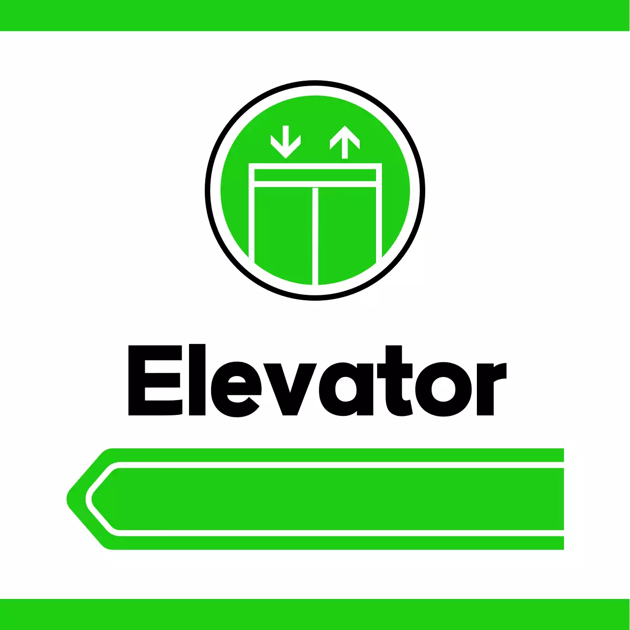 For location guidance with simple yellow and green pictograms