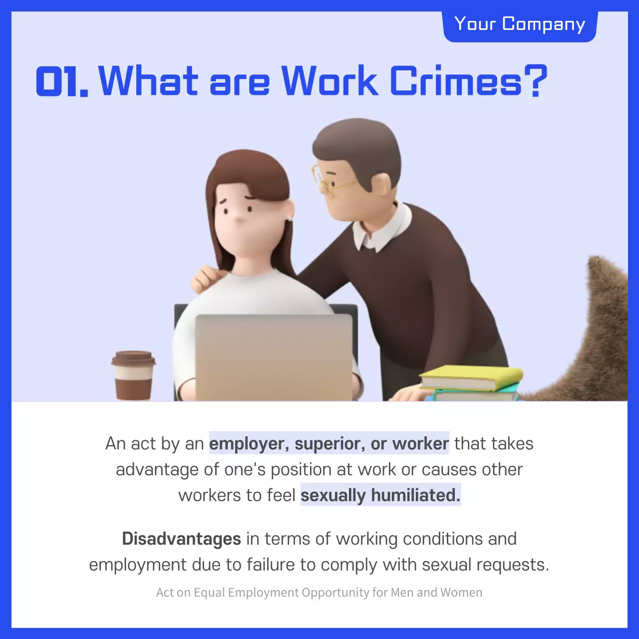 Blue Modern Work Guide Instagram Carousel