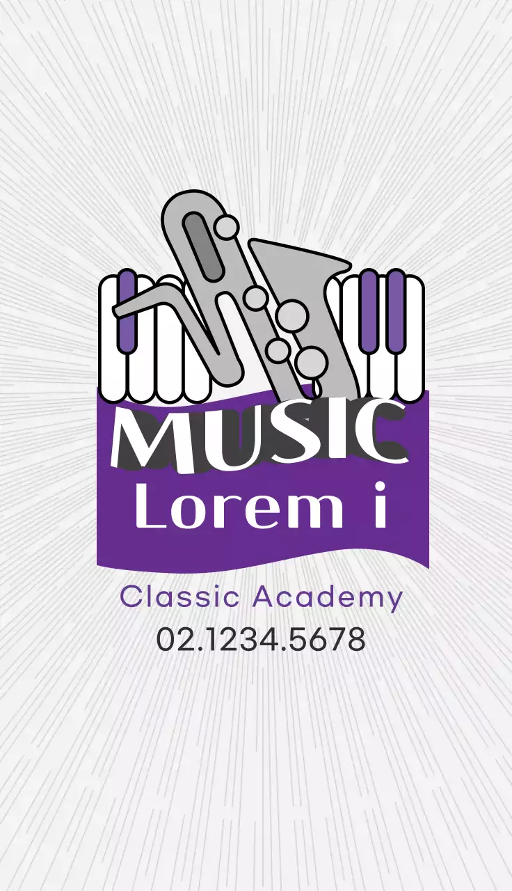 Sekolah musik logo ilustrasi abu-abu ungu