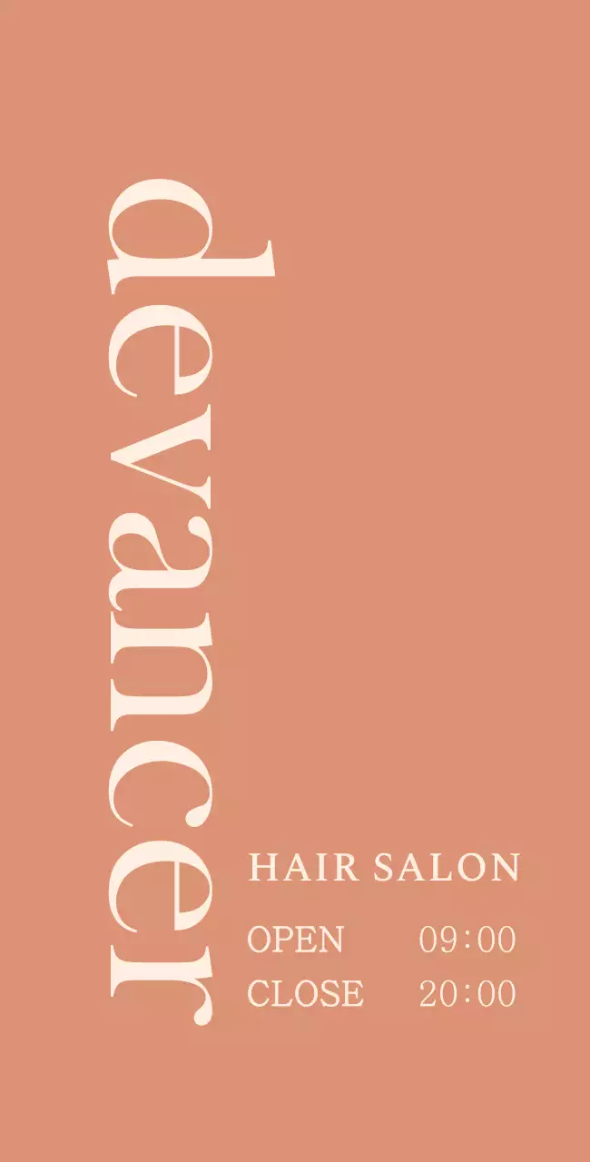 Hair salon sign with English title on a toned-down red background