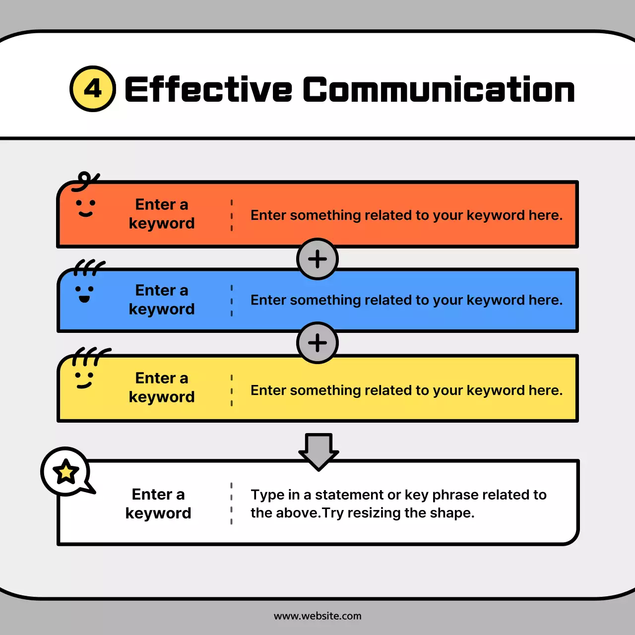 Cute character shapes in orange and blue concept cardsNews Kit