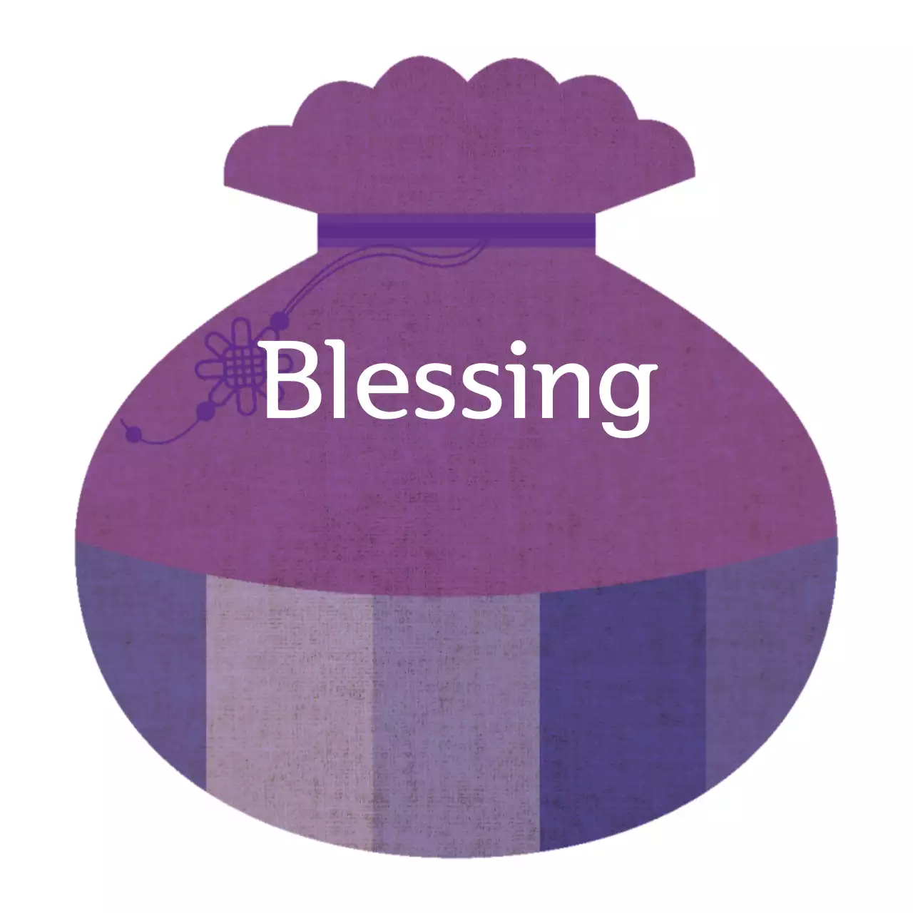 Ilustrasi tas pinggang putih dan ungu