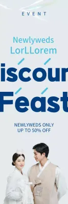 Banner de promoção de casamento tradicional branco