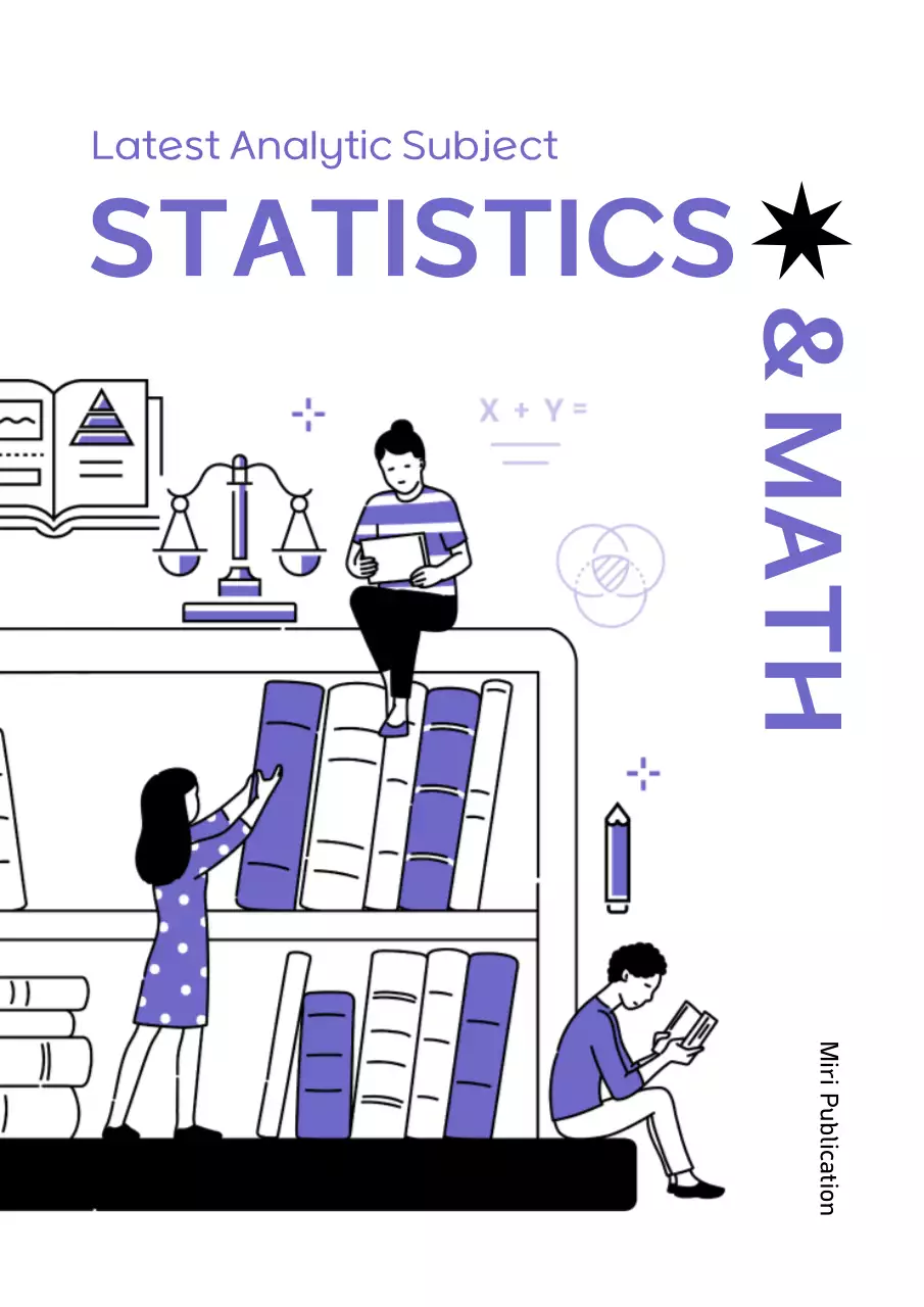 Purple Minimal Statistics Guide Book Cover