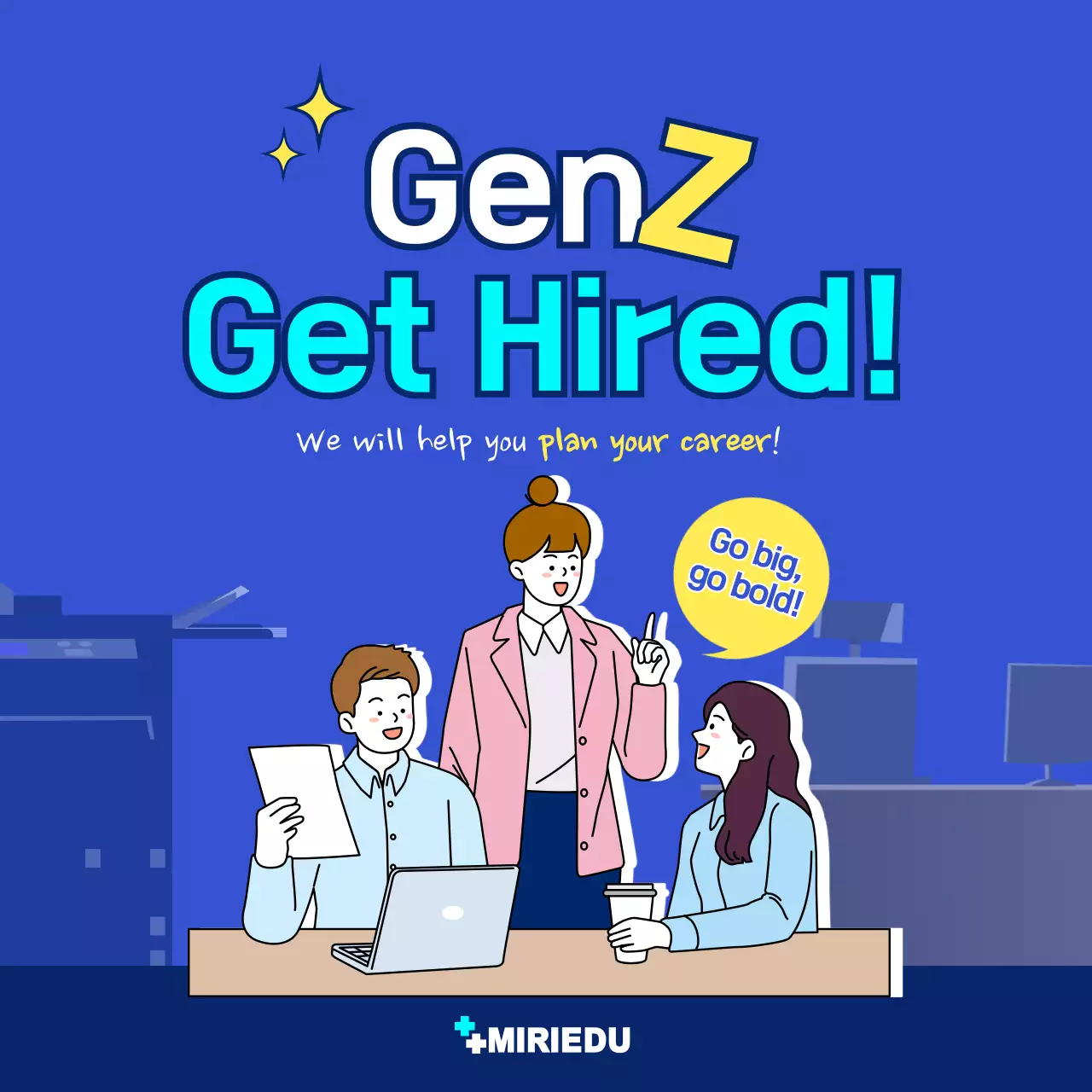 Blue Modern Job Guide Instagram Carousel