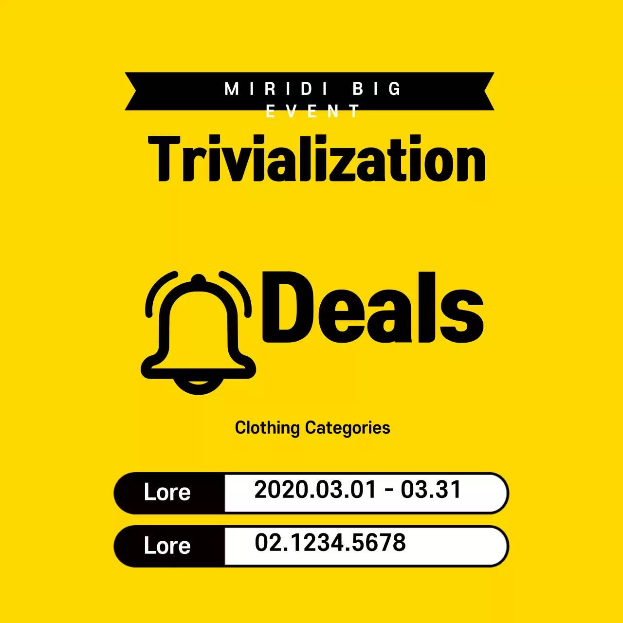 Yellow Bold Clothing Promotion Banner