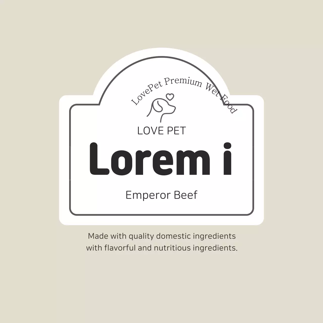 Beige Puppy Neat Food Label
