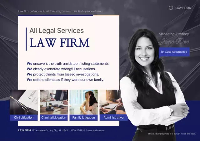 Blue Professional Legal Advertisement Poster