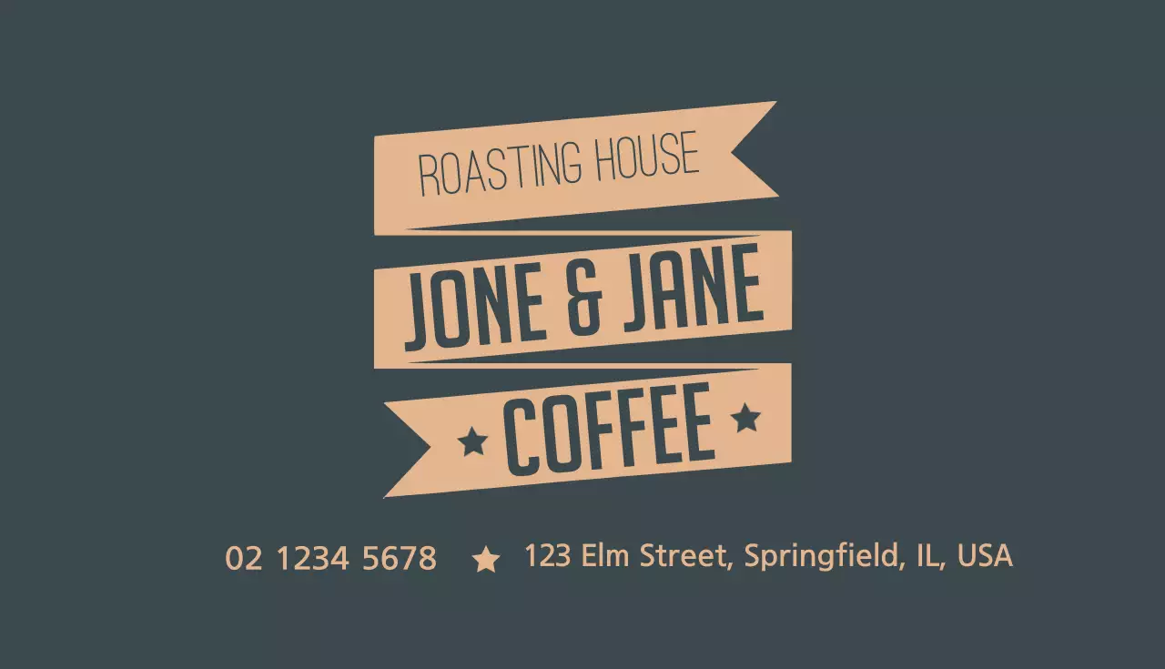 Cartão de visita de propaganda de café retrô bege