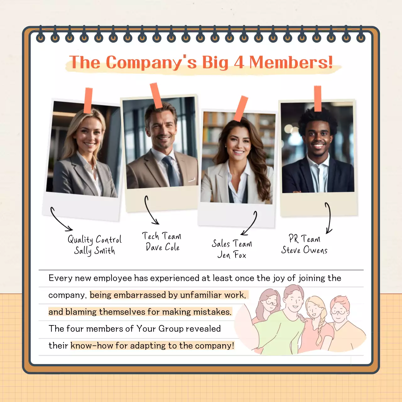 Beige New Employee Card News