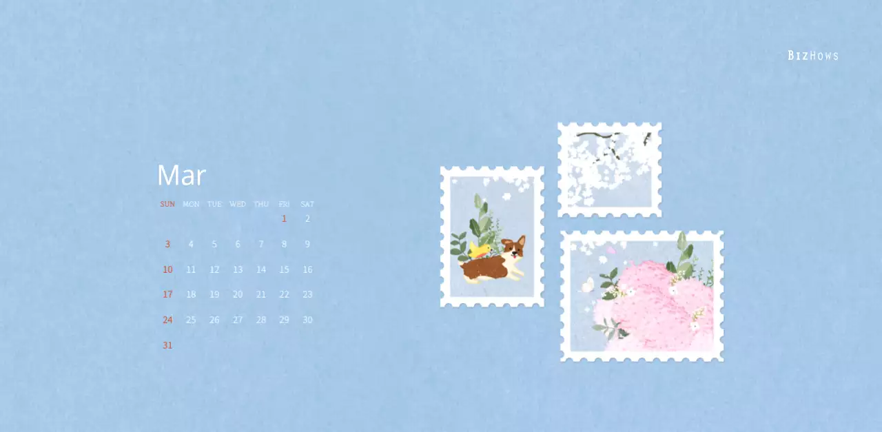 Stamp illustration with a warm concept