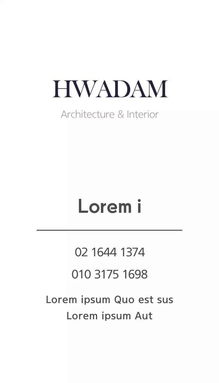 Kartu Nama Promosi Arsitektur Minimalis Putih