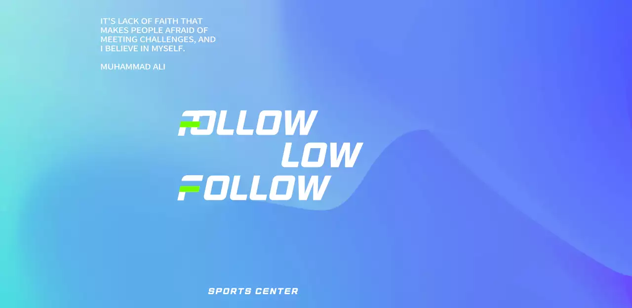 Strong, engaging design with light blue and blue gradients