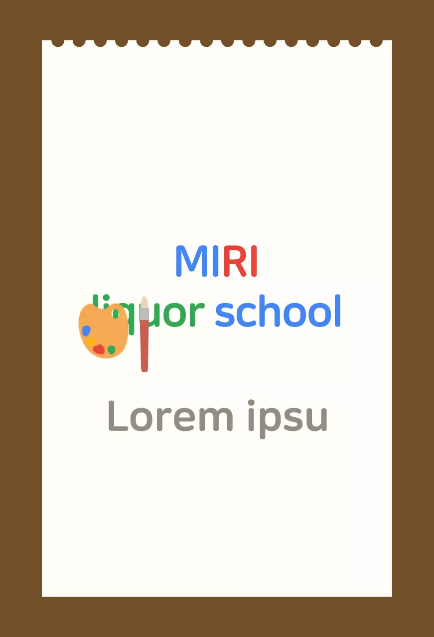 Children's art school valentine with white sketchbook background