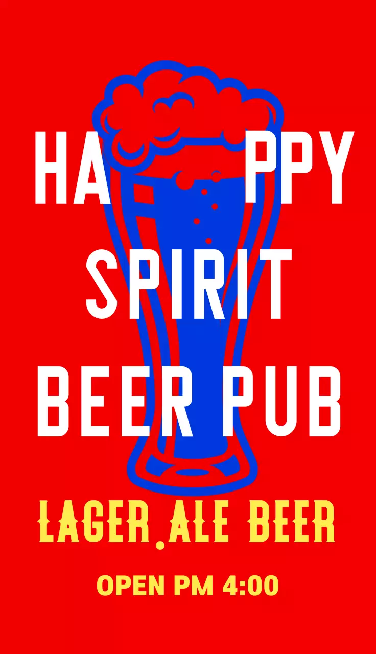 Blue hip beer illustration beer pub menu board