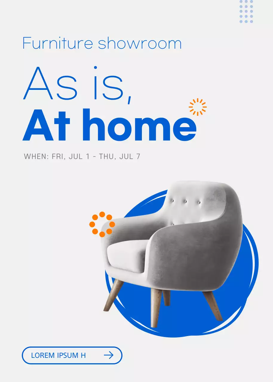 Blue Modern Furniture Promotion Poster