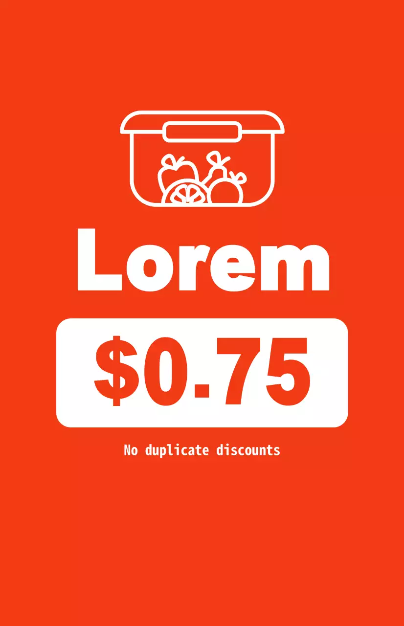 Promote packaging discounts with contrasting white text on a red background