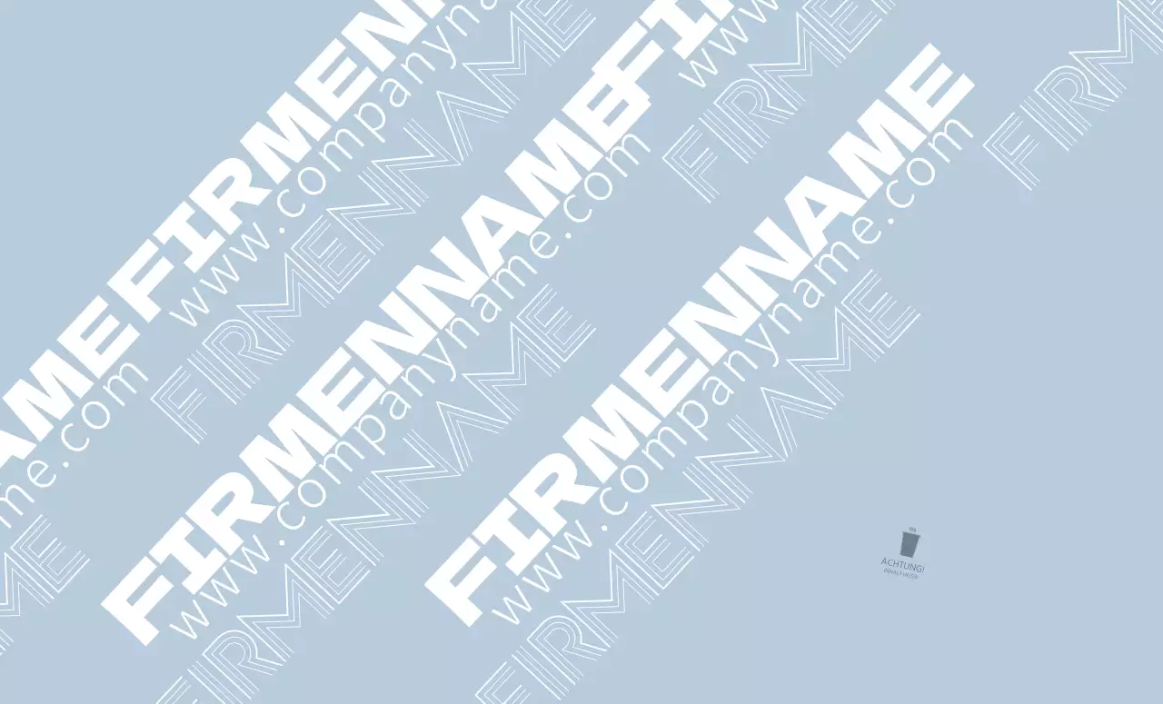 Blauer Text Markenname