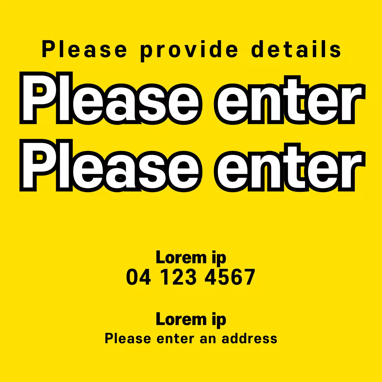 Yellow Bold Details Notice Banner