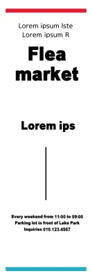 Banner promocional minimalista branco para mercado de pulgas