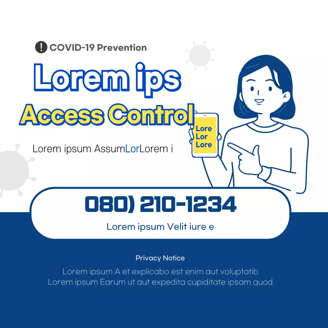 Blue Simple Covid-19 Announcement Banner