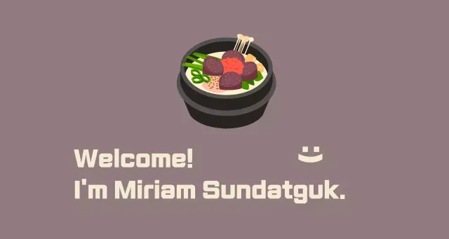 Sundaegukbap restaurant with a red bean background and sundaeguk drawn on it.