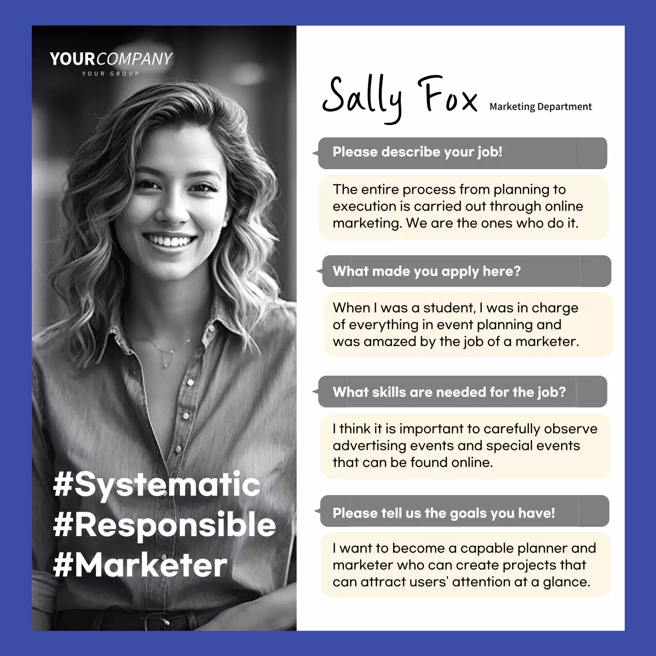 Blue Professional Employee Orientation Event Instagram Carousel