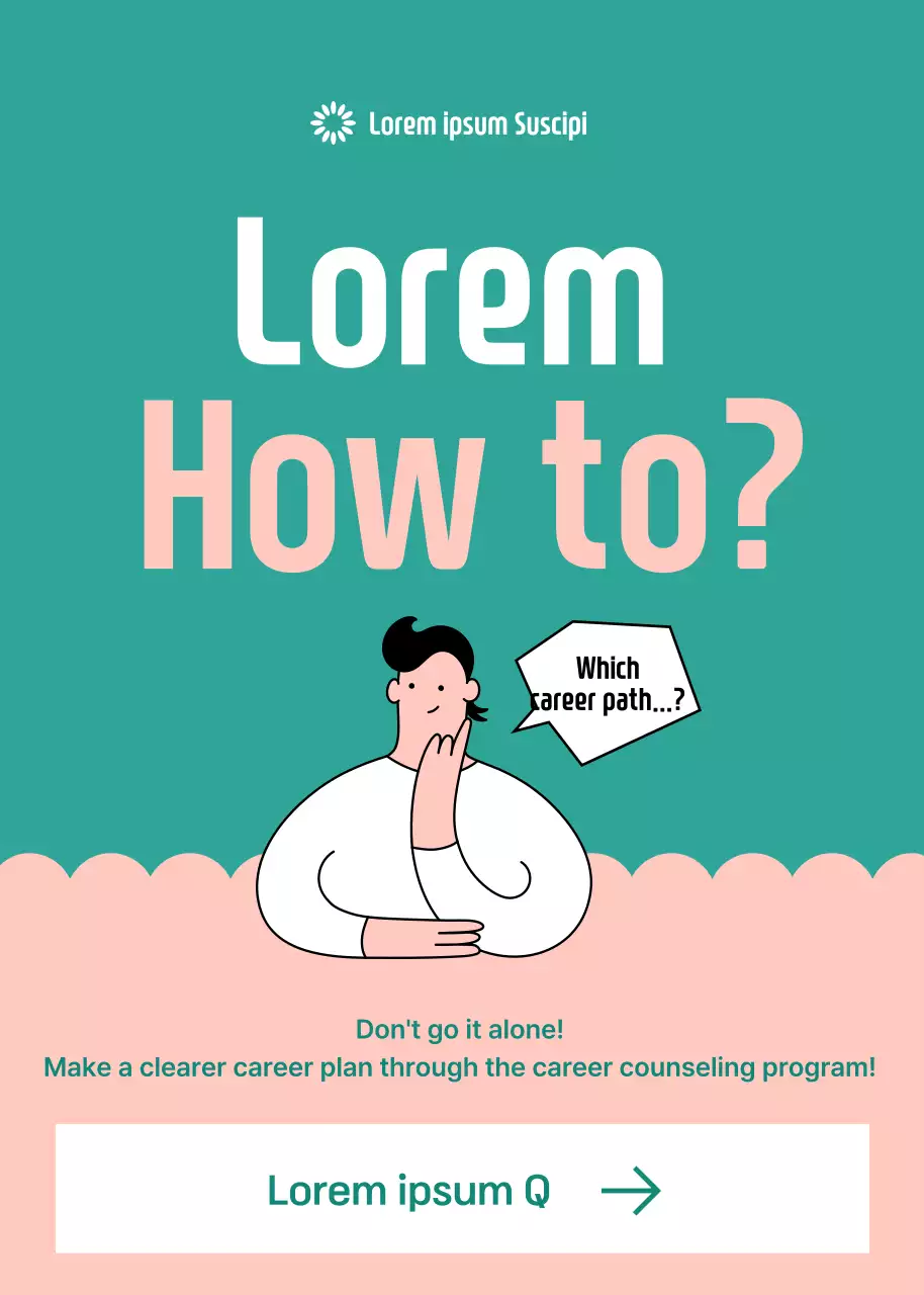 Poster Panduan Karir Minimal Teal