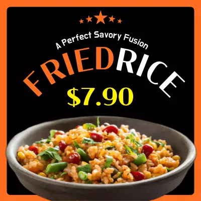 Orange Trendy Food Promotion Social Media Post