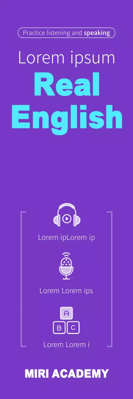 Faixa de guia de inglês moderno roxo