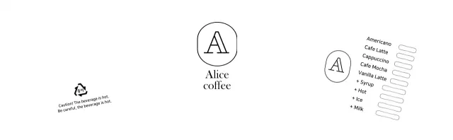 Simple cafe logo cup holder
