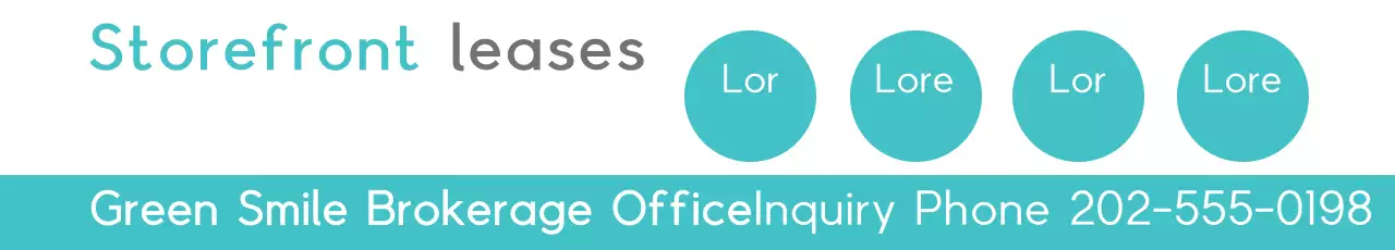 Banner de anúncio de locação mínima azul-petróleo