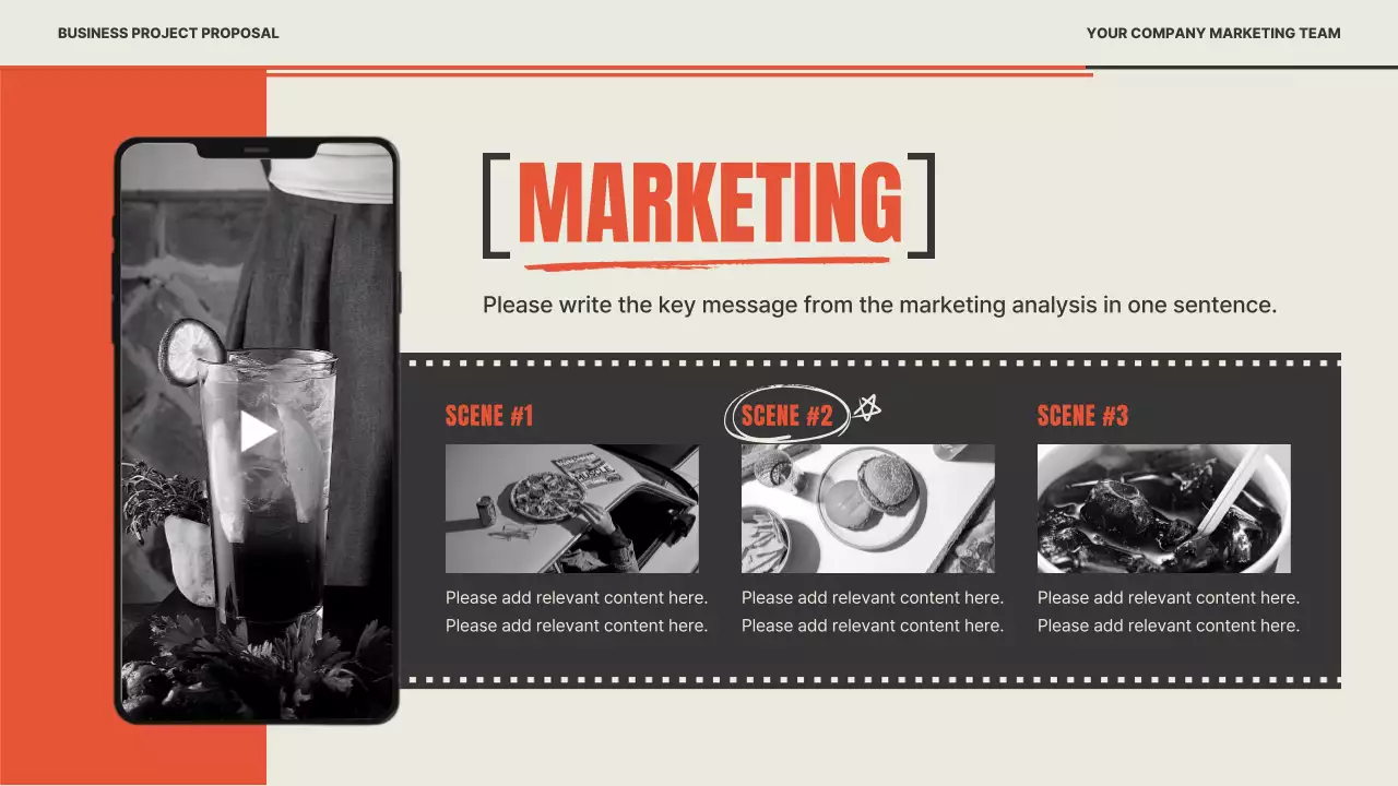 빨강과 베이지색의 레트로한 마케팅 기획서