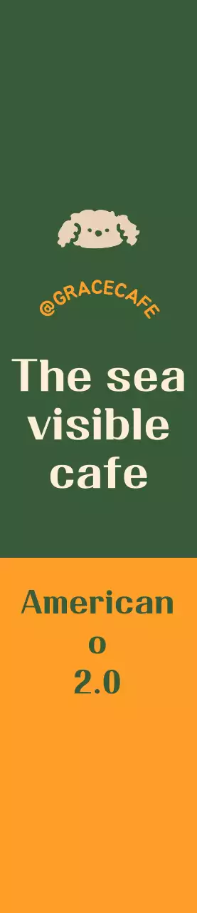 Gaya logo kafe hijau dan oranye yang lucu untuk pengumuman menu dan promosi