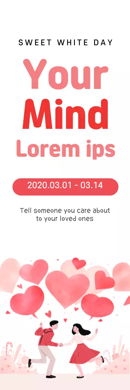 Banner promocional de amor na moda rosa