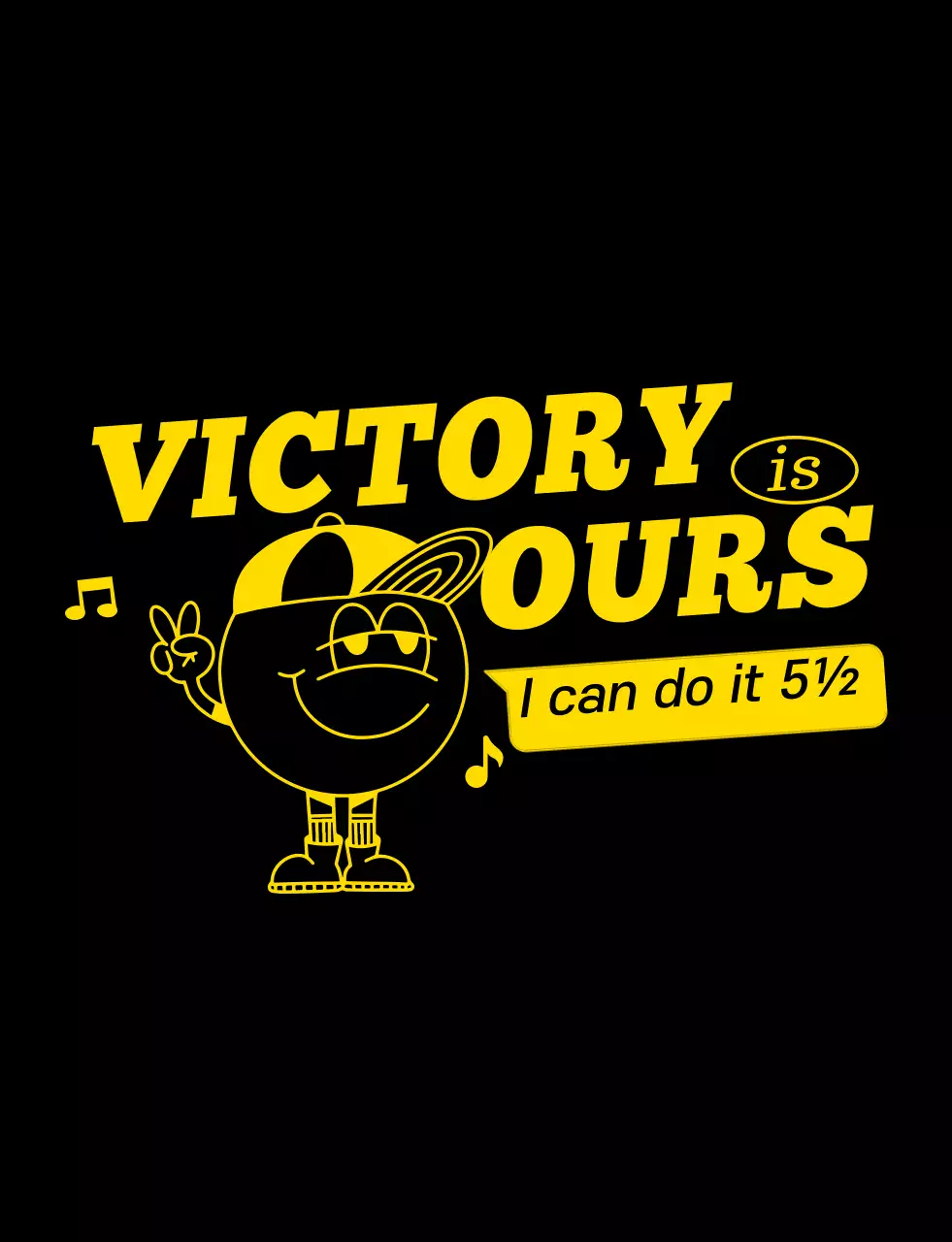 Yellow hip line illustration back number concept school group t-shirt