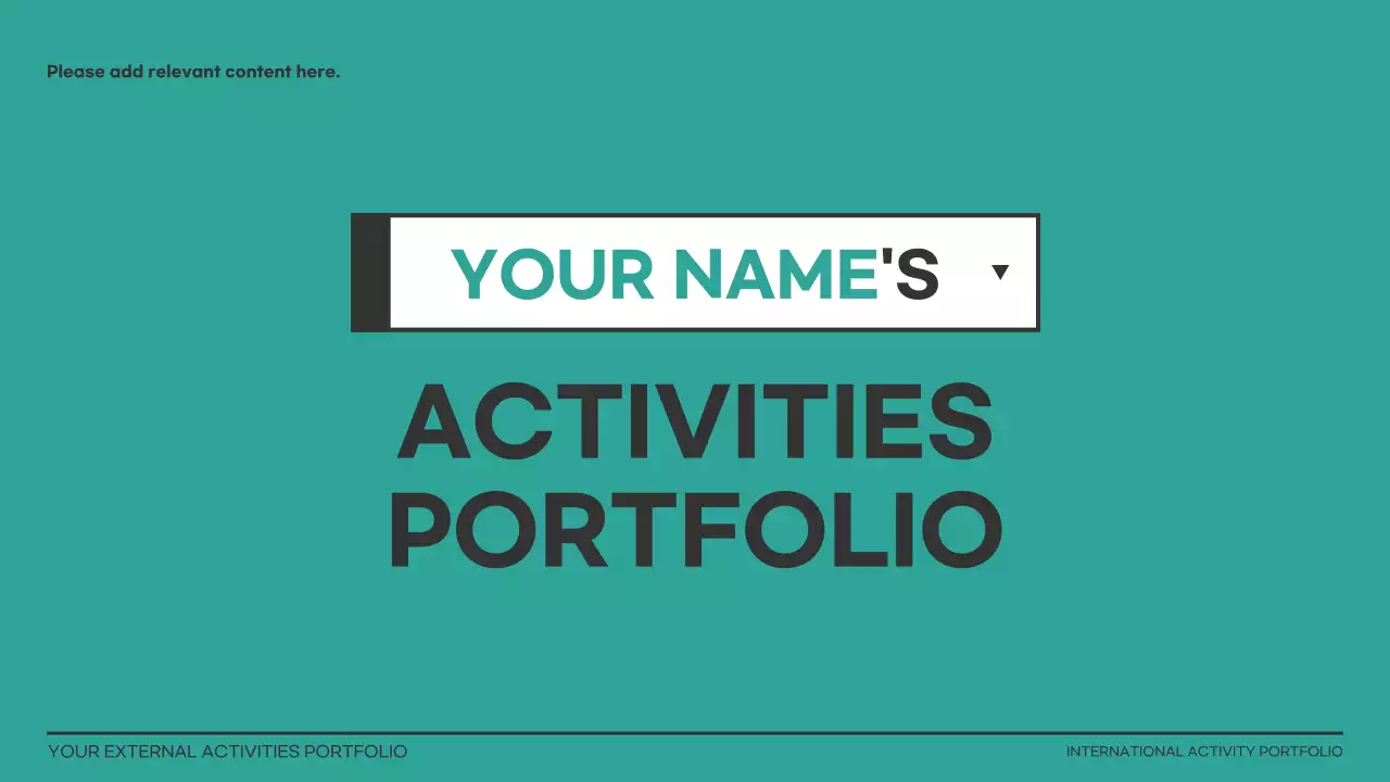 Orange Modern Activity Portfolio Resume Presentation