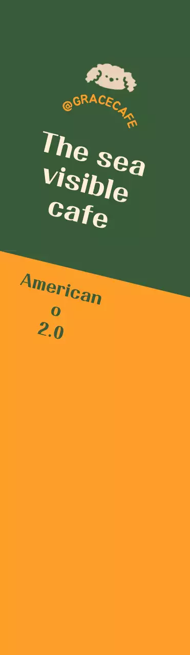 Gaya logo kafe hijau dan oranye yang lucu untuk pengumuman menu dan promosi