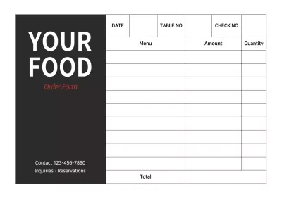 Black Minimal Food Document Poster