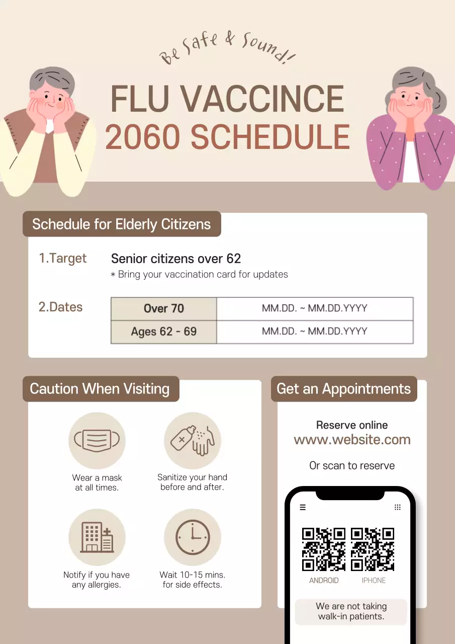Beige Simple Flu Schedule Announcement