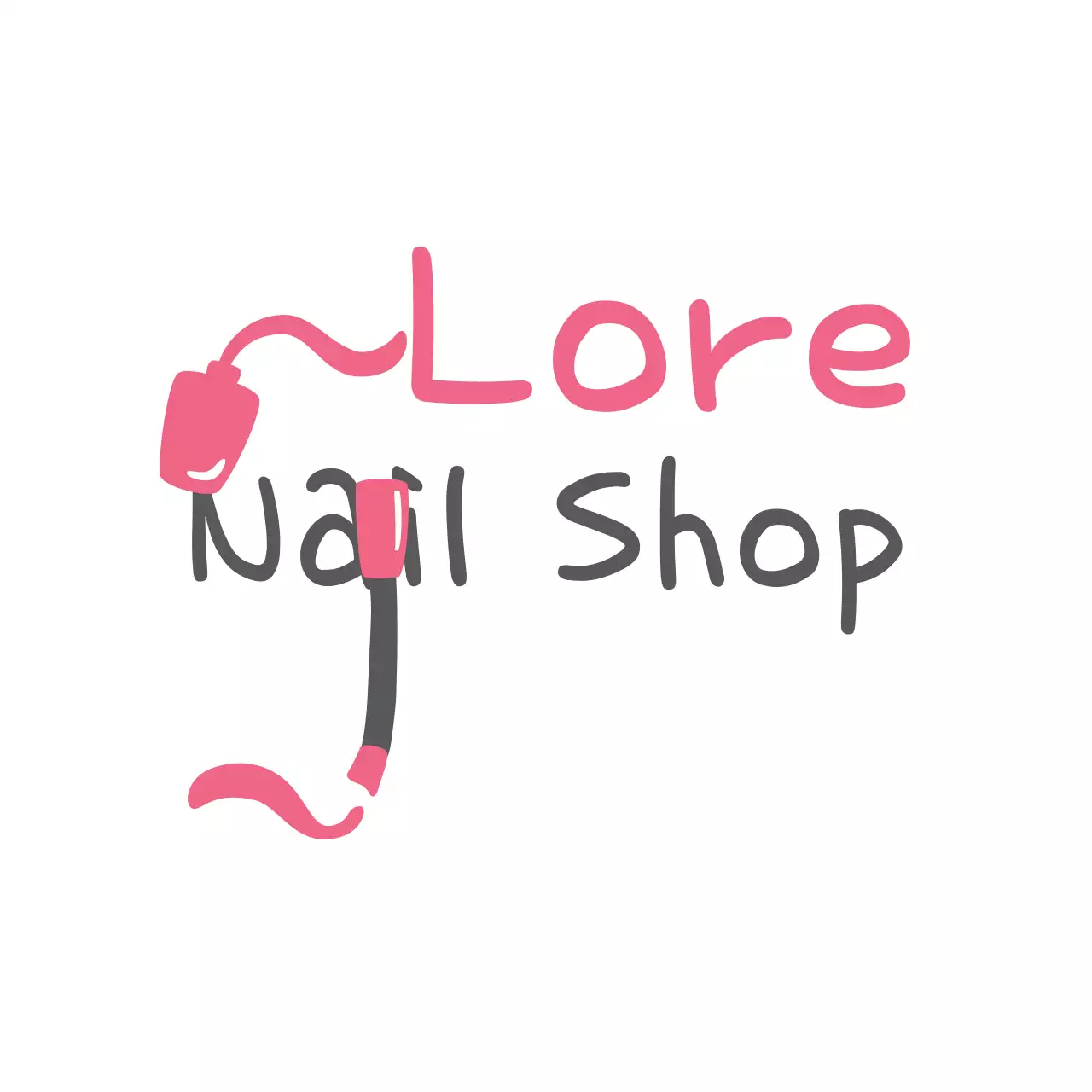 Pink Minimal Nail Promotion Logo