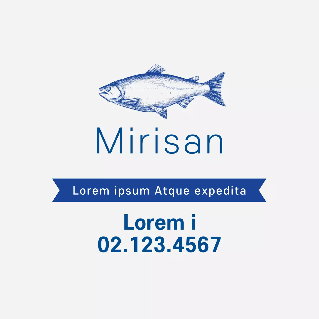 Hình minh họa màu xanh cửa hàng cá thủy sản gọn gàng