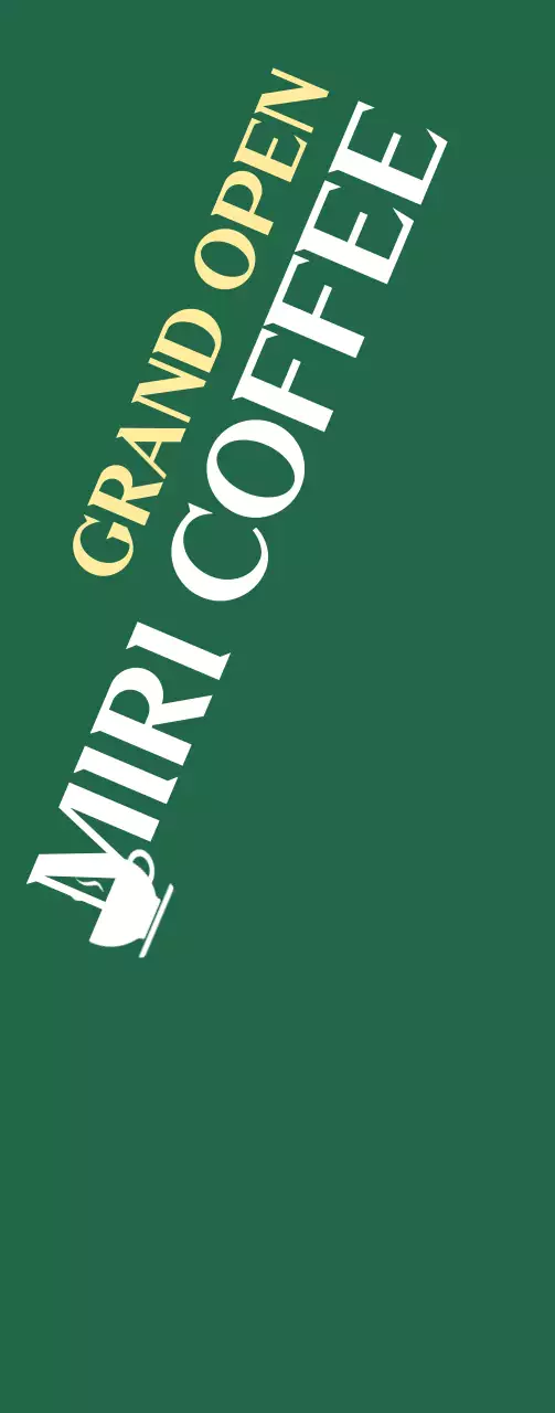 Promote cafe opening on a green background Medium