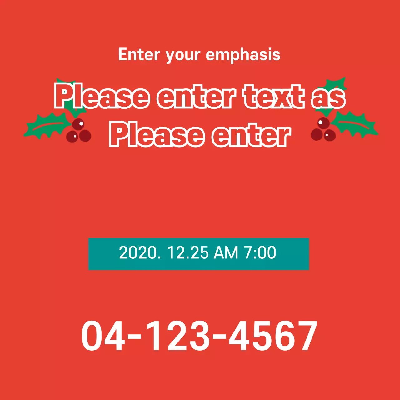 Red Simple Holiday Announcement Banner