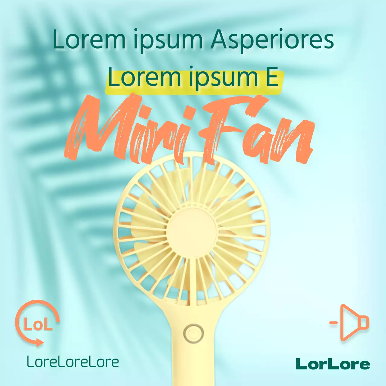 Promuovere un potente ventilatore portatile in verde e arancione