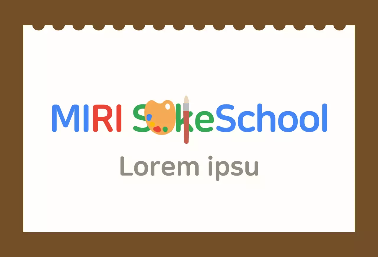 Children's art school valentine with white sketchbook background