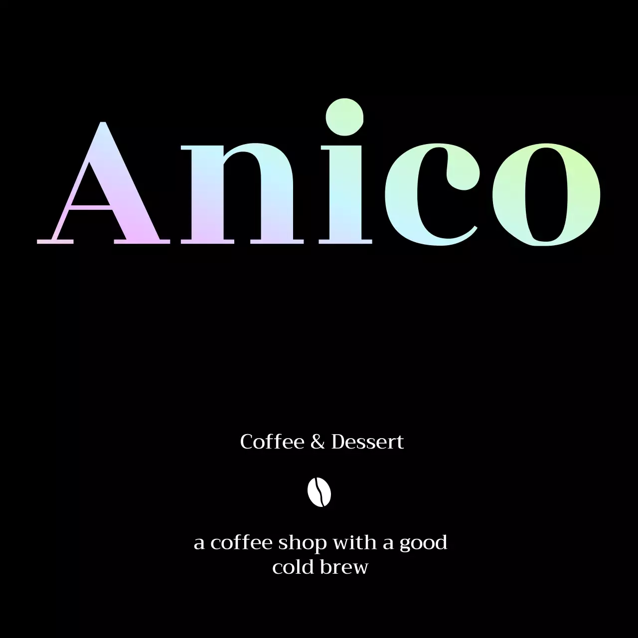 Café moderno e simples em preto e gradientes