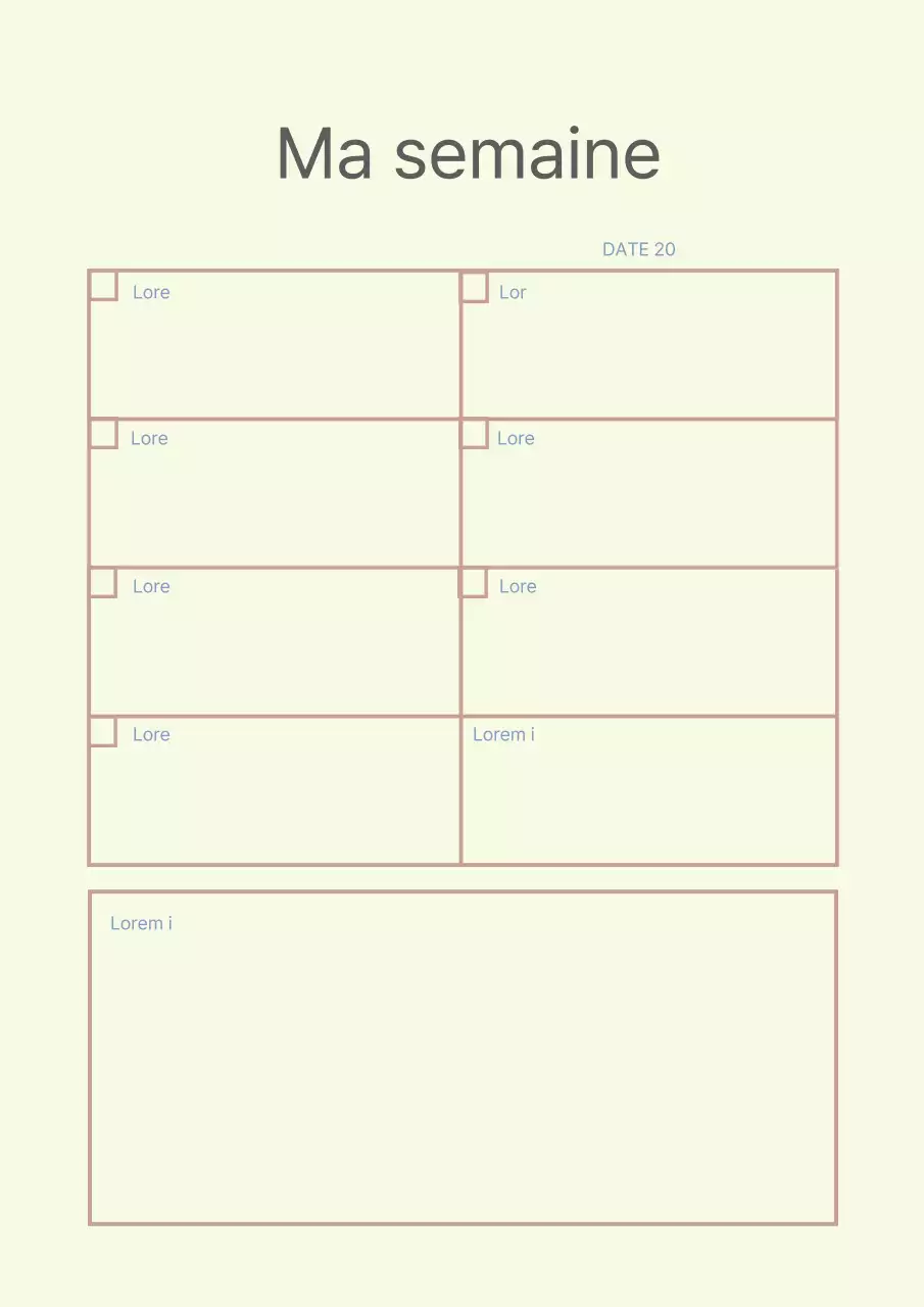 Affiche simple d'agenda personnel en jaune