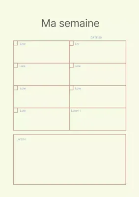 Affiche simple d'agenda personnel en jaune