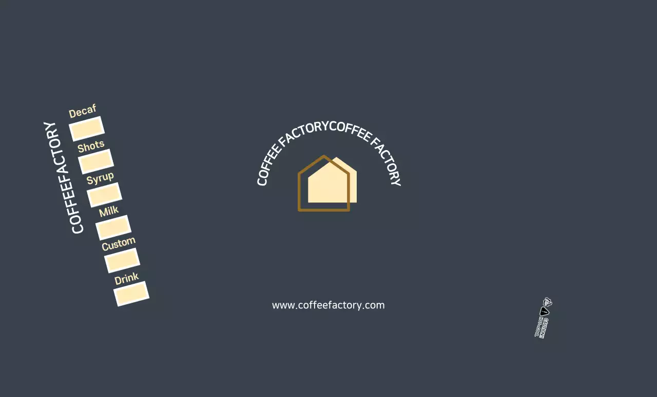 Gelas kertas logo kafe modern berwarna biru tua untuk kafe